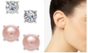 Charter Club Silver-Tone 2-Pc. Set Crystal & Imitation Pearl Stud Earrings, Created for Macy's 